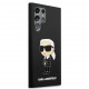 Juodas dėklas Samsung Galaxy S23 Ultra telefonui "Karl Lagerfeld Liquid Silicone Ikonik NFT Case"