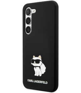 Juodas dėklas Samsung Galaxy S23 telefonui "Karl Lagerfeld Liquid Silicone Choupette NFT Case"