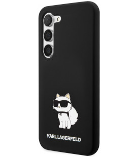 Juodas dėklas Samsung Galaxy S23 Plus telefonui "Karl Lagerfeld Liquid Silicone Choupette NFT Case"