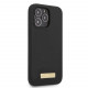 Juodas dėklas Apple iPhone 13 Pro telefonui "Guess Silicone Metal Logo MagSafe Compatible Case"