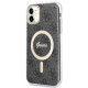 Juodas dėklas Apple iPhone 11 telefonui "Guess 4G IML MagSafe Compatible Case"