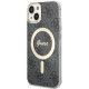 Juodas dėklas Apple iPhone 13 telefonui "Guess 4G IML MagSafe Compatible Case"