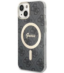Juodas dėklas Apple iPhone 13 telefonui "Guess 4G IML MagSafe Compatible Case"