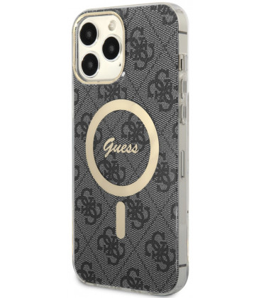 Juodas dėklas Apple iPhone 13 Pro Max telefonui "Guess 4G IML MagSafe Compatible Case"