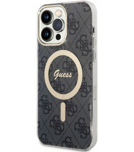Juodas dėklas Apple iPhone 14 Pro Max telefonui "Guess 4G IML MagSafe Compatible Case"