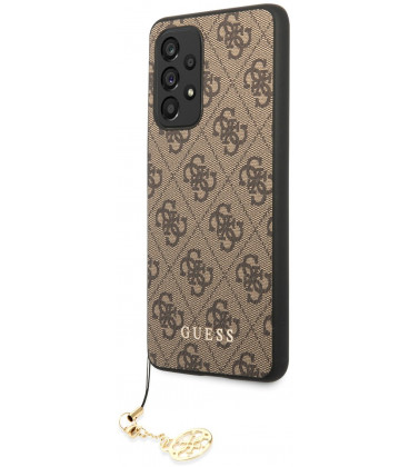 Rudas dėklas Samsung Galaxy A53 5G telefonui "Guess 4G Charms Case"