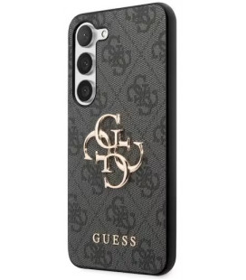 Pilkas dėklas Samsung Galaxy S23 telefonui "Guess PU 4G Metal Logo Case"