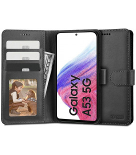 Juodas atverčiamas dėklas Samsung Galaxy A53 5G telefonui "Tech-protect Wallet"