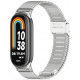 Sidabrinės spalvos apyrankė Xiaomi Smart Band 8 / 9 / 10 / 11 / NFC laikrodžiui "Tech-Protect Milaneseband"