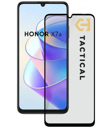 Juodas apsauginis grūdintas stiklas Honor X7a telefonui "Tactical Glass Shield 5D"