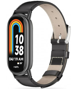 Juoda apyrankė Xiaomi Smart Band 8 / 9 / 10 / NFC laikrodžiui "Tech-Protect Leatherfit"