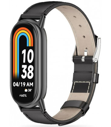 Juoda apyrankė Xiaomi Smart Band 8 / 9 / 10 / NFC laikrodžiui "Tech-Protect Leatherfit"