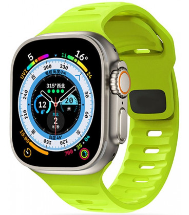 Žalia apyrankė Apple Watch 4 / 5 / 6 / 7 / 8 / 9 / SE / Ultra 1 / 2 (42 / 44 / 45 / 49 mm) laikrodžiui "Tech-Protect Iconband Li