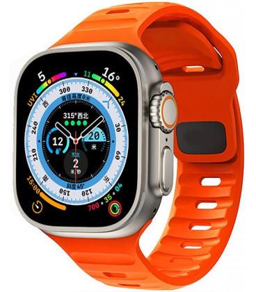 Oranžinė apyrankė Apple Watch 6 / 7 / 8 / 9 / 10 / SE / Ultra 1 / 2 ( 44 / 45 / 46 / 49 mm) "Tech-Protect Iconband Line"