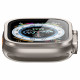 Pilkas (Titanium) apsauginis grūdintas stiklas Apple Watch Ultra 1 / 2 / 3 (49mm) laikrodžiui "Spigen Glas.TR Slim Pro"