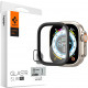 Juodas apsauginis grūdintas stiklas Apple Watch Ultra 1 / 2 (49mm) laikrodžiui "Spigen Glas.TR Slim Pro"