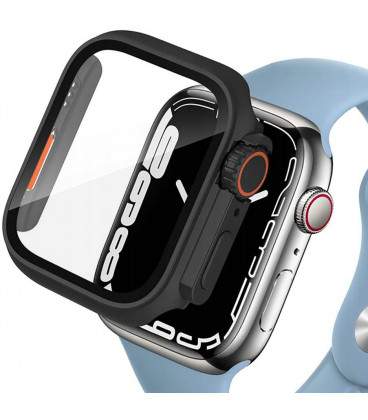 Juodas / oranžinis dėklas Apple Watch 7 / 8 / 9 (45mm) laikrodžiui "Tech-Protect Defense360"