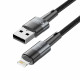Pilkas laidas USB - Lightning 12W / 2.4A 100cm "Tech-Protect Ultraboost"