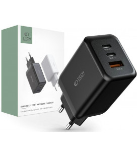 Juodas pakrovėjas PD65W/QC3.0 "Tech-Protect C65W 3-Port Network Charger"