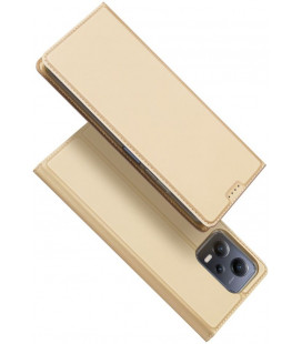 Auksinės spalvos atverčiamas dėklas Xiaomi Redmi Note 12 5G / Poco X5 5G telefonui "Dux Ducis Skin Pro"