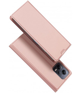 Rausvai auksinės spalvos atverčiamas dėklas Xiaomi Redmi Note 12 5G / Poco X5 5G telefonui "Dux Ducis Skin Pro"
