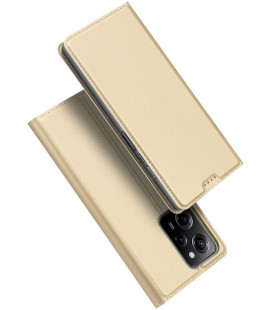 Auksinės spalvos atverčiamas dėklas Xiaomi Redmi Note 12 Pro 5G / Poco X5 Pro 5G telefonui "Dux Ducis Skin Pro"