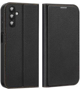 Juodas atverčiamas dėklas Samsung Galaxy A14 4G / 5G telefonui "Dux Ducis Skin X2"