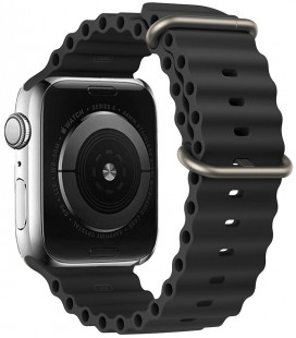 Juoda silikoninė apyrankė Apple Watch 42 / 44 / 45 / 49 mm laikrodžiams "Silicone Loop"