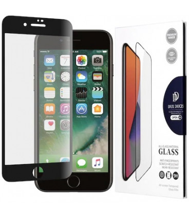 Juodas apsauginis grūdintas stiklas Apple iPhone 7 / 8 / SE 2020 / SE 2022 telefonui "Dux Ducis TG"