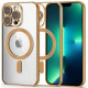 Auksinės spalvos / skaidrus dėklas Apple iPhone 13 Pro telefonui "Tech-Protect Magshine Magsafe"