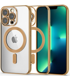 Auksinės spalvos / skaidrus dėklas Apple iPhone 13 Pro telefonui "Tech-Protect Magshine Magsafe"