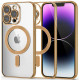 Auksinės spalvos / skaidrus dėklas Apple iPhone 14 Pro telefonui "Tech-Protect Magshine Magsafe"