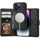 Juodas atverčiamas dėklas Apple Iphone 14 Pro telefonui "Tech-Protect Wallet Magsafe"