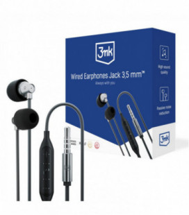 Juodos ausinės "3mk Wired Earphones 3.5mm"