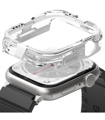 Baltas / skaidrus apsauginis dėklas Apple Watch 4 / 5 / 6 / 7 / 8 / 9 / SE (44 / 45mm) laikrodžiui "Ringke Fusion Bumper"