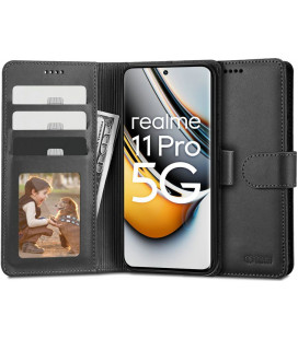 Juodas atverčiamas dėklas Realme 11 Pro 5G / 11 Pro Plus 5G telefonui "Tech-Protect Wallet"