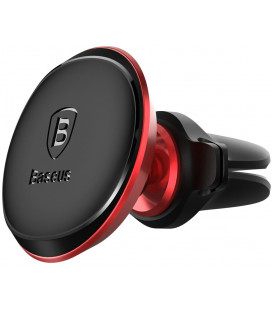 Juodas / raudonas automobilinis magnetinis telefono laikiklis "Baseus Magnetic Air Vent With Cable Clip"