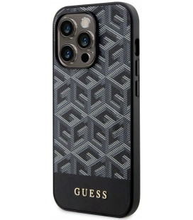 Juodas dėklas Apple iPhone 14 Pro telefonui "Guess PU G Cube MagSafe Case"