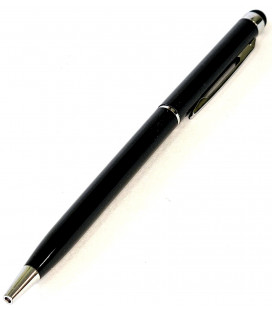 Juodas universalus pieštukas - Stylus su rašikliu telefonui / planšetei / kompiuteriui