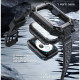 Juodas dėklas + stikliukai Apple Watch 4 / 5 / 6 / 7 / 8 / 9 / SE (44 / 45 mm) laikrodžiui "Supcase Unicorn Beetle Pro & Glass"