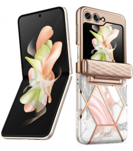Dėklas su marmuro efektu Samsung Galaxy Z Flip 5 telefonui "Supcase Cosmo Marble Pink"