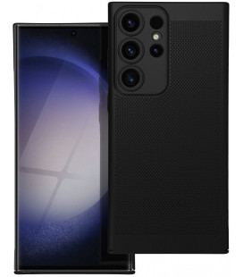Juodas perforuotas dėklas Samsung Galaxy S23 Ultra telefonui "Breezy Case"