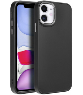 Matinis juodas dėklas Apple iPhone 11 telefonui "Frame Case"