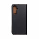 Juodas odinis atverčiamas dėklas Samsung Galaxy A54 5G telefonui "Leather case SMART PRO"