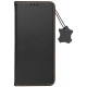 Juodas odinis atverčiamas dėklas Samsung Galaxy S23 Ultra telefonui "Leather case SMART PRO"