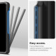 Juodas dėklas Samsung Galaxy Z Fold 5 telefonui "Spigen Slim Armor Pro Pen"