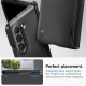 Juodas dėklas Samsung Galaxy Z Fold 5 telefonui "Spigen Slim Armor Pro"