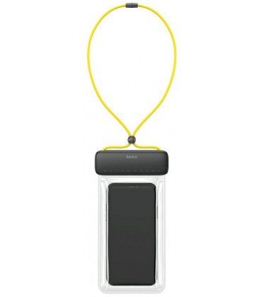Geltonas atsparus vandeniui IPX8 dėklas iki 7.2" telefonams "Baseus Lets Go Slip Cover Waterproof Bag"