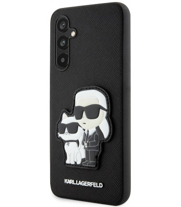 Juodas dėklas Samsung Galaxy A34 5G telefonui "Karl Lagerfeld PU Saffiano Karl and Choupette NFT Case"