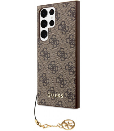 Rudas dėklas Samsung Galaxy S23 Ultra telefonui "Guess 4G Charms Case"